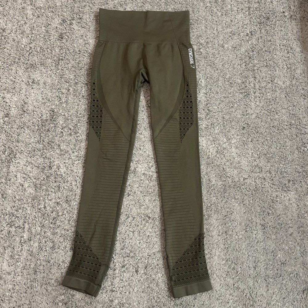Gymshark women's small? Energy Seamless Olive Green Cropped Leggings